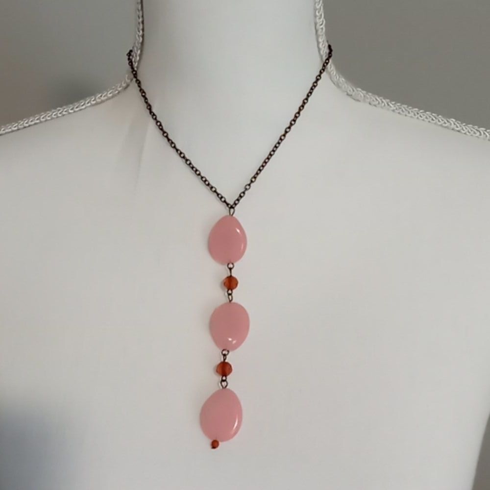 Pink gem choker necklace 